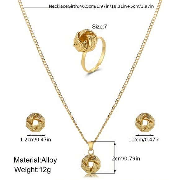 14k Gold Plated Boho Chic 4-Piece Jewelry Set - Picture 4 of 5